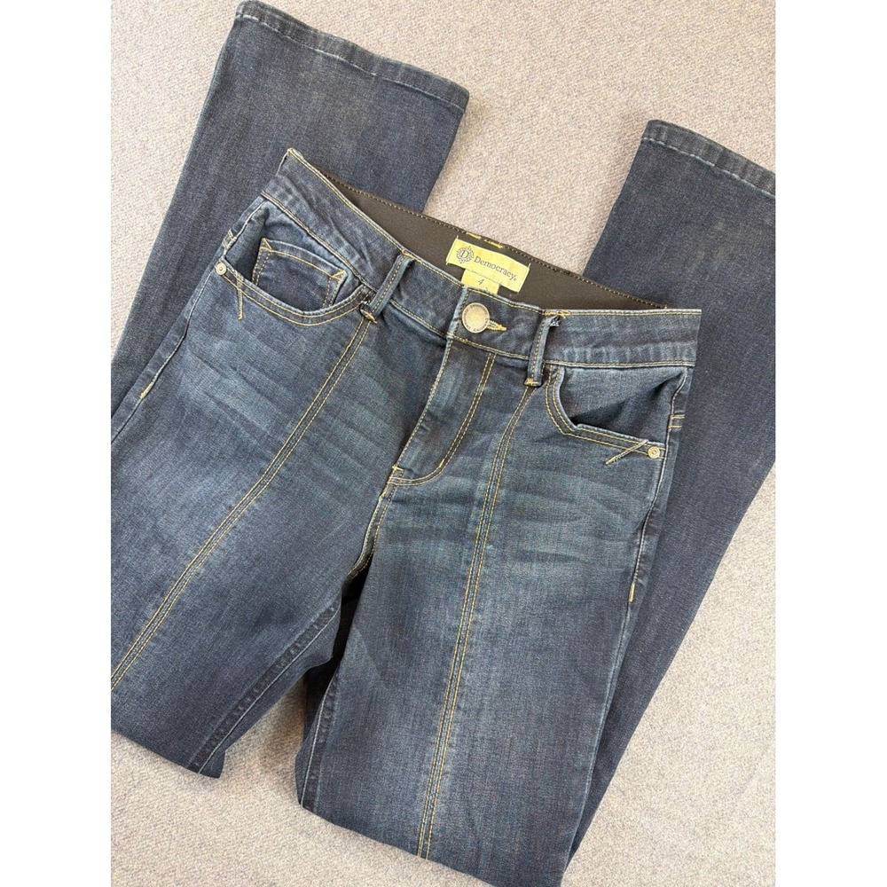 Democracy Bootcut Jeans Womens 4 Dark Wash Ab Technology Seamed‎ Front Slit